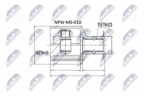 NTY NTY NPW-MS-010 Outer NTY Cv Joint & Boot Kit 