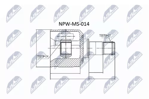 NTY NTY NPW-MS-014 Front Left Front Right NTY Cv Joint & Boot Kit 