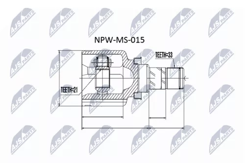 NTY NTY NPW-MS-015 Front Left Front Right Inner NTY Cv Joint & Boot Kit 