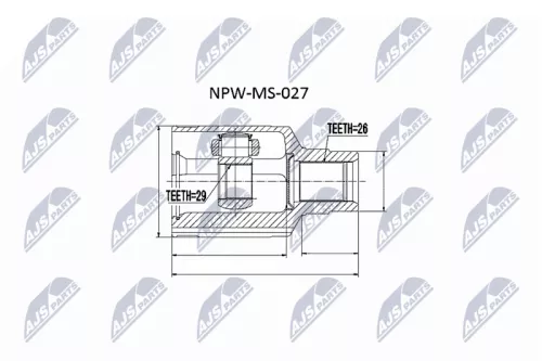 Front Left Front Right Outer Inner NTY Cv Joint & Boot Kit