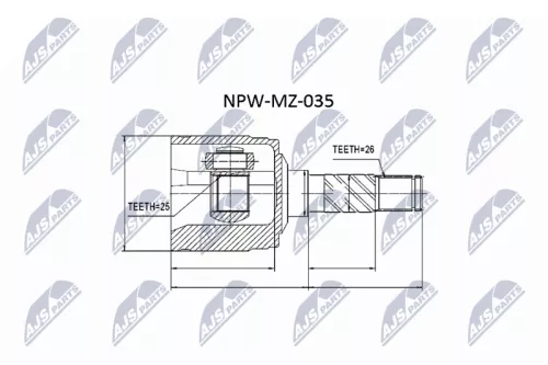 Inner Front Right NTY Cv Joint & Boot Kit