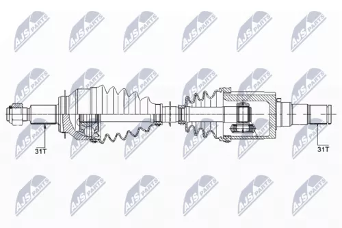 NTY NTY NPW-MZ-040 NTY NPW-MZ-040 Drive Shaft 