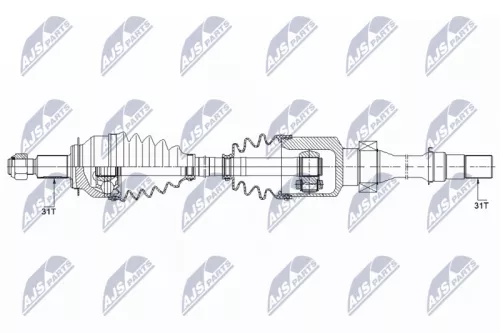 NTY NTY NPW-MZ-041 NTY NPW-MZ-041 Drive Shaft 
