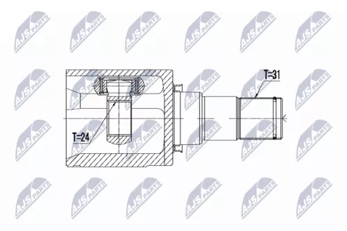 Inner Front Left NTY Cv Joint & Boot Kit