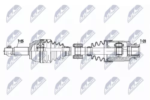 NTY NTY NPW-MZ-050 NTY NPW-MZ-050 Drive Shaft 