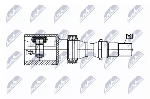 Front Right NTY Cv Joint & Boot Kit