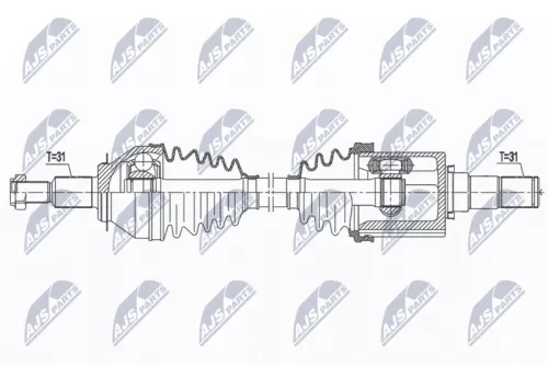 NTY NTY NPW-MZ-074 NTY NPW-MZ-074 Drive Shaft 
