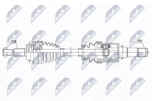 NTY NTY NPW-MZ-078 NTY NPW-MZ-078 Drive Shaft 