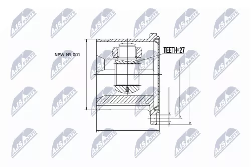 NTY NTY NPW-NS-001 Front Left Front Right NTY Cv Joint & Boot Kit 