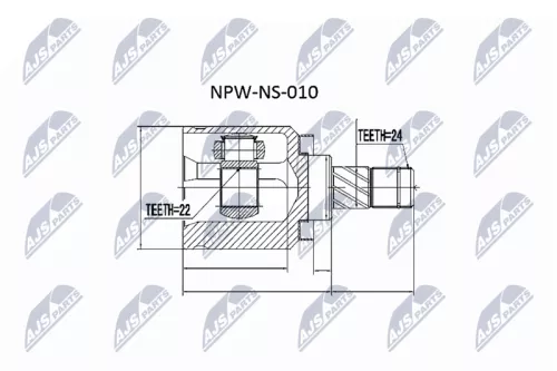 NTY NTY NPW-NS-010 Front Left Front Right Outer NTY Cv Joint & Boot Kit 