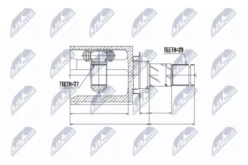 NTY NTY NPW-NS-035 Front Left Inner NTY Cv Joint & Boot Kit 