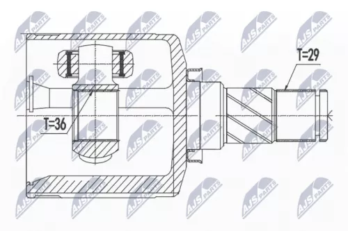 Front Left Inner NTY Cv Joint & Boot Kit