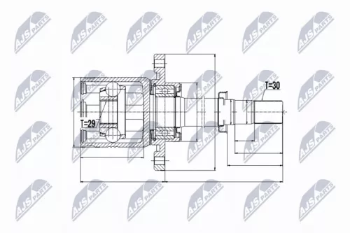 Inner Front Right NTY Cv Joint & Boot Kit
