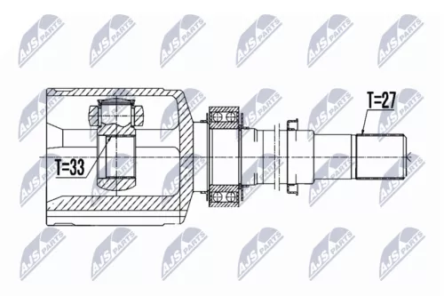 Front Right Inner NTY Cv Joint & Boot Kit