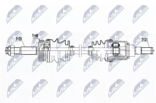 NTY NTY NPW-NS-076 NTY NPW-NS-076 Drive Shaft 