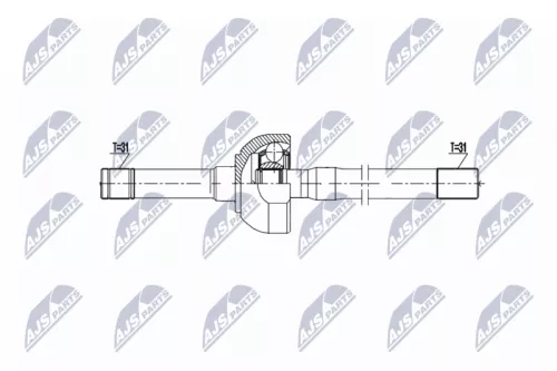 NTY NTY NPW-NS-156 NTY NPW-NS-156 Drive Shaft 