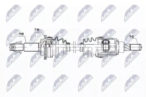 NTY NTY NPW-NS-166 NTY NPW-NS-166 Drive Shaft 