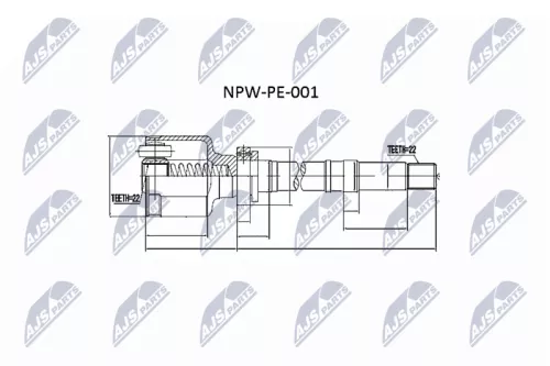 Front Right NTY Cv Joint & Boot Kit