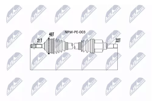 NTY NTY NPW-PE-003 NTY NPW-PE-003 Drive Shaft 