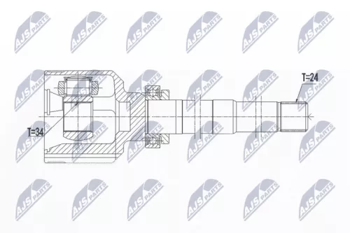 NTY NTY NPW-PE-018 Front Right NTY Cv Joint & Boot Kit 