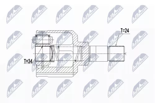 NTY NTY NPW-PE-024 Front Left NTY Cv Joint & Boot Kit 