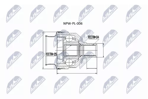 Front Right NTY Cv Joint & Boot Kit