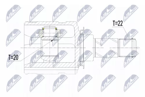NTY NTY NPW-PL-051 Front Left Front Right NTY Cv Joint & Boot Kit 