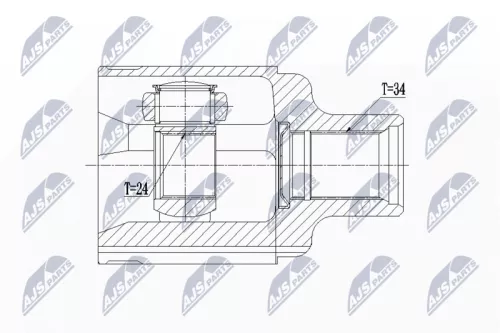 NTY NTY NPW-PL-062 Front Right NTY Cv Joint & Boot Kit 