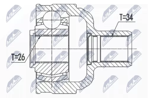 NTY NTY NPW-PL-084 Front Right NTY Cv Joint & Boot Kit 