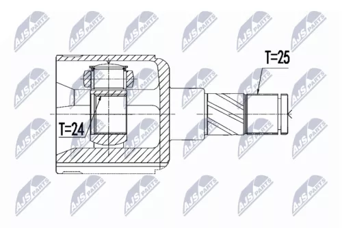 NTY NTY NPW-PL-126 Front Left NTY Cv Joint & Boot Kit 