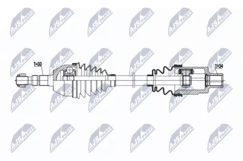 NTY NTY (NPW-PL-166) Front Right NTY Drive Shaft 