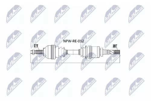 NTY NTY NPW-RE-012 NTY NPW-RE-012 Drive Shaft 