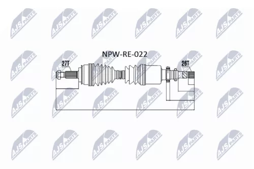 NTY NPW-RE-022 Drive Shaft