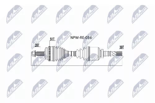 NTY NPW-RE-034 Drive Shaft