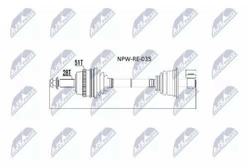 NTY NTY NPW-RE-035 NTY NPW-RE-035 Drive Shaft 