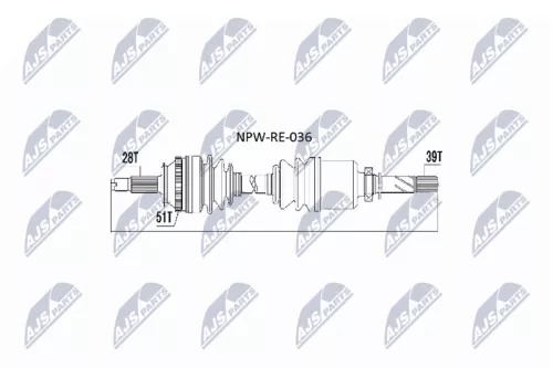 NTY NTY NPW-RE-036 NTY NPW-RE-036 Drive Shaft 