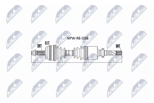 NTY NPW-RE-038 Drive Shaft