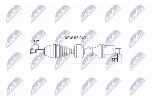 NTY NTY NPW-RE-040 NTY NPW-RE-040 Drive Shaft 