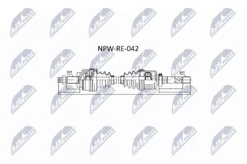 NTY NTY NPW-RE-042 NTY NPW-RE-042 Drive Shaft 