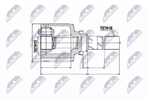 NTY NTY NPW-RE-043 Front Left NTY Cv Joint & Boot Kit 