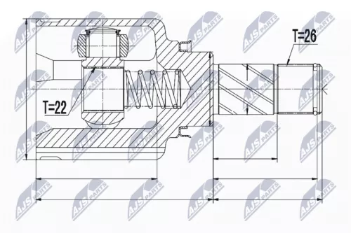 Front Left NTY Cv Joint & Boot Kit