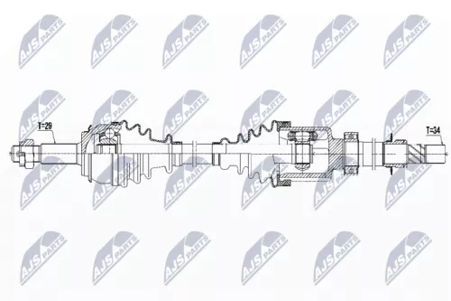 NTY NTY NPW-RE-126 NTY NPW-RE-126 Drive Shaft 