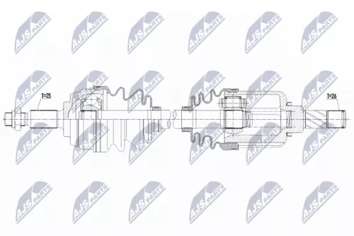 NTY NTY (NPW-RE-146) Front Left NTY Drive Shaft 