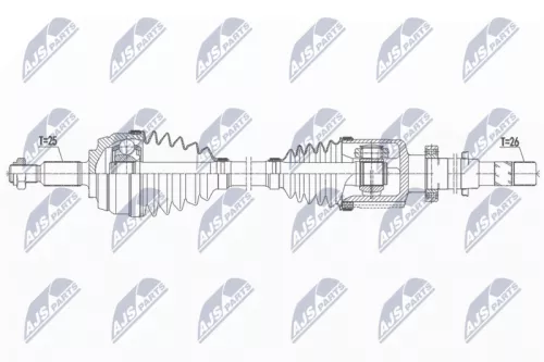 NTY NTY (NPW-RE-159) Front Right NTY Drive Shaft 