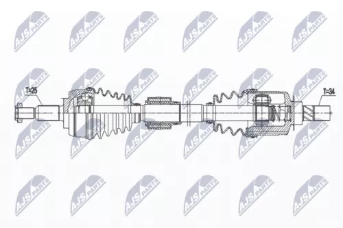 NTY NTY NPW-RE-166 NTY NPW-RE-166 Drive Shaft 