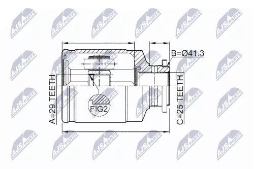 Front Inner NTY Cv Joint & Boot Kit