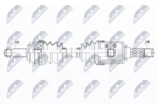 NTY NTY NPW-SB-012 NTY NPW-SB-012 Drive Shaft 