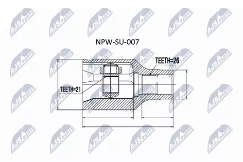 NTY NTY NPW-SU-007 Inner NTY Cv Joint & Boot Kit 
