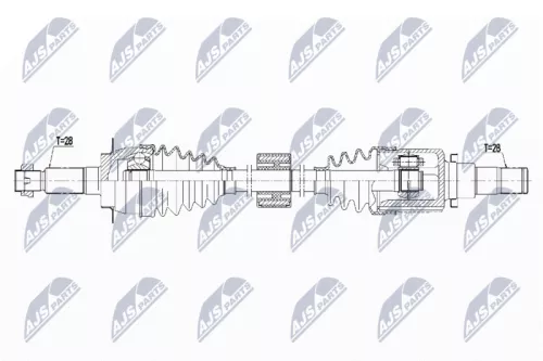 NTY NTY NPW-SU-044 NTY NPW-SU-044 Drive Shaft 