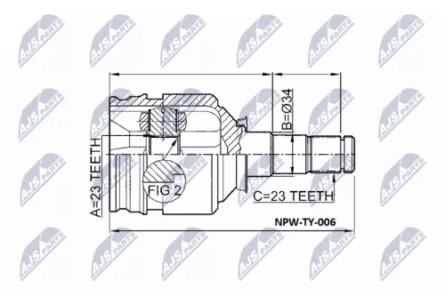 Front Inner NTY Cv Joint & Boot Kit